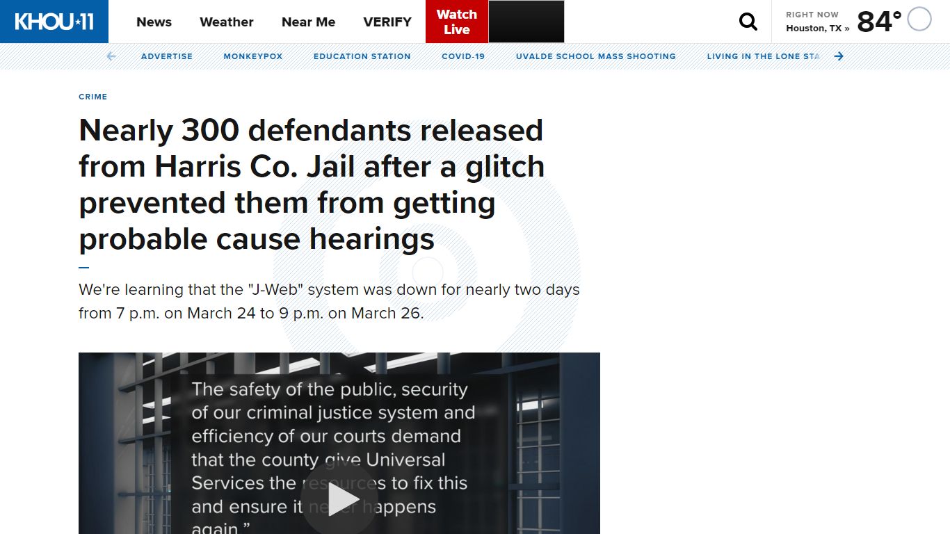 280 defendants released from Harris Co. Jail from computer glitch ...